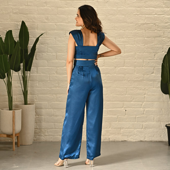 Electric Blue Satin Co-ord Set